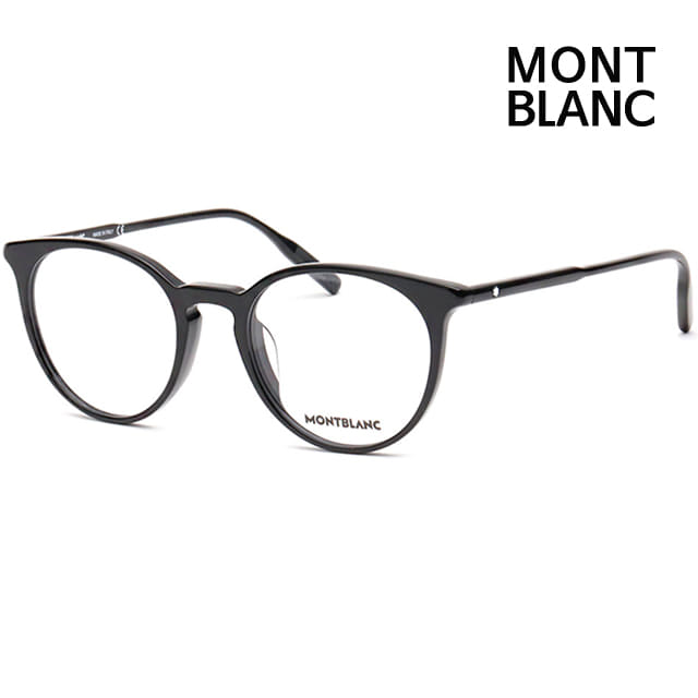 몽블랑 안경테 MB0090OK 001 동그란 뿔테 명품 패션 브랜드 아시안핏 블랙